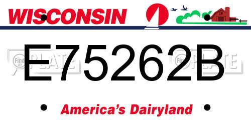 E75262B Wisconsin License Plate