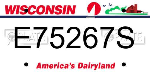 E75267S Wisconsin License Plate