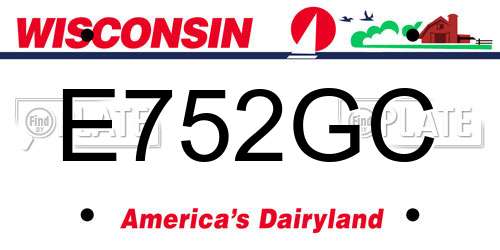 E752GC Wisconsin License Plate