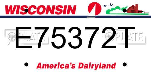 E75372T Wisconsin License Plate