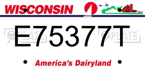 E75377T Wisconsin License Plate