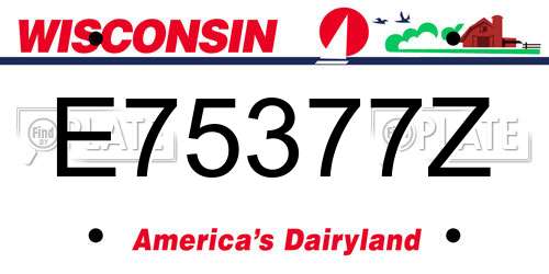 E75377Z Wisconsin License Plate