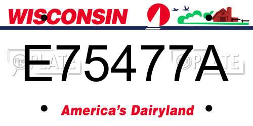 E75477A Wisconsin License Plate