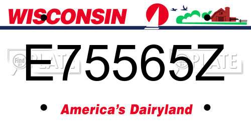 E75565Z Wisconsin License Plate