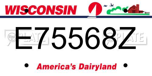 E75568Z Wisconsin License Plate