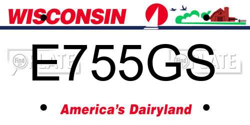 E755GS Wisconsin License Plate