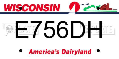 E756DH Wisconsin License Plate