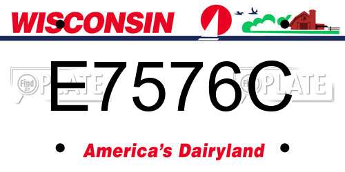 E7576C Wisconsin License Plate