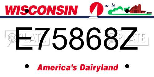 E75868Z Wisconsin License Plate