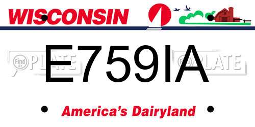 E759IA Wisconsin License Plate