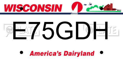 E75GDH Wisconsin License Plate