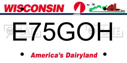 E75GOH Wisconsin License Plate