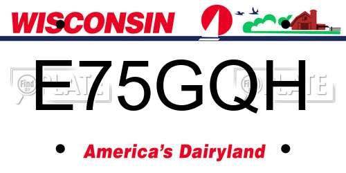 E75GQH Wisconsin License Plate