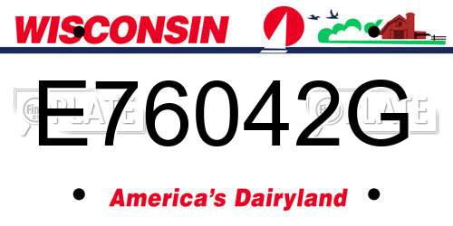 E76042G Wisconsin License Plate