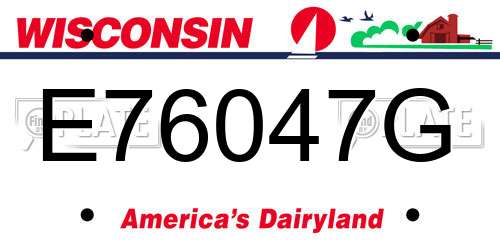 E76047G Wisconsin License Plate