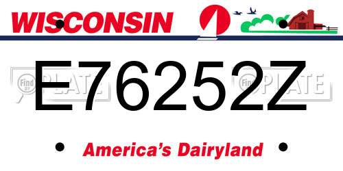 E76252Z Wisconsin License Plate