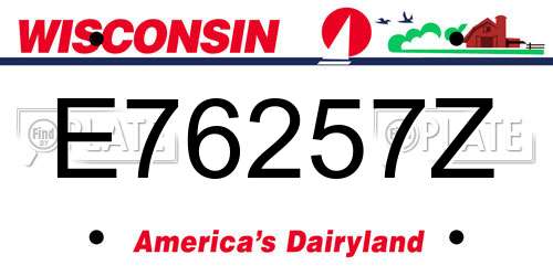 E76257Z Wisconsin License Plate