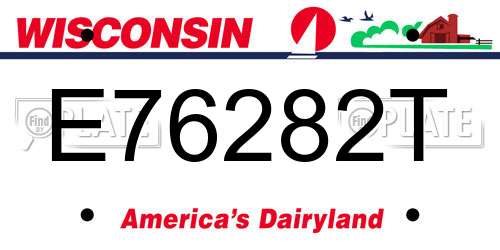 E76282T Wisconsin License Plate