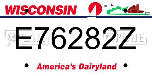 E76282Z Wisconsin License Plate