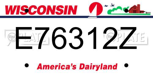 E76312Z Wisconsin License Plate