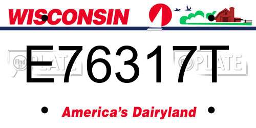 E76317T Wisconsin License Plate