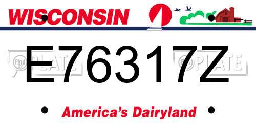 E76317Z Wisconsin License Plate