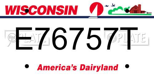 E76757T Wisconsin License Plate