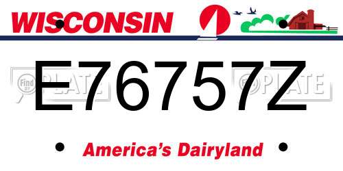 E76757Z Wisconsin License Plate