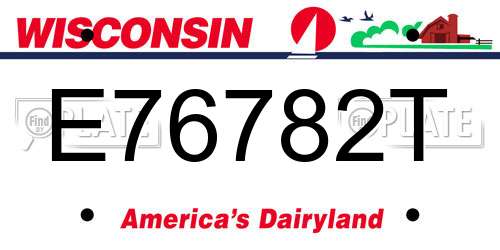 E76782T Wisconsin License Plate