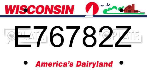 E76782Z Wisconsin License Plate
