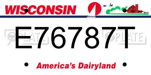 E76787T Wisconsin License Plate