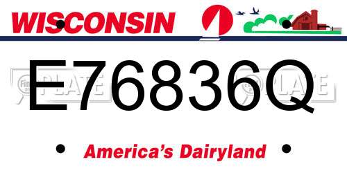 E76836Q Wisconsin License Plate
