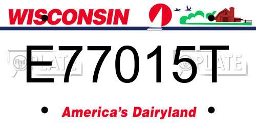 E77015T Wisconsin License Plate
