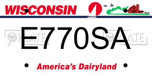 E770SA Wisconsin License Plate