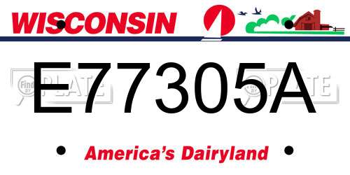 E77305A Wisconsin License Plate