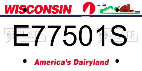 E77501S Wisconsin License Plate
