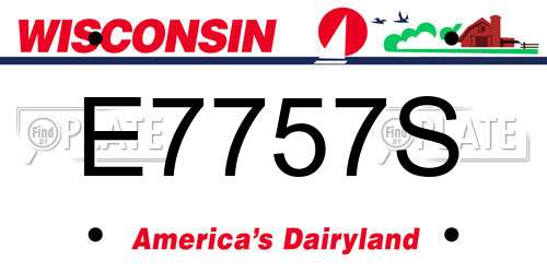 E7757S Wisconsin License Plate