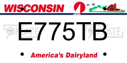 E775TB Wisconsin License Plate