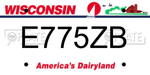 E775ZB Wisconsin License Plate