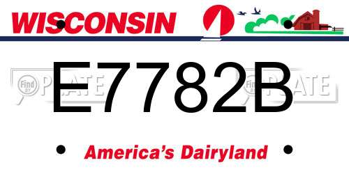 E7782B Wisconsin License Plate
