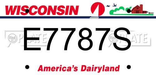 E7787S Wisconsin License Plate
