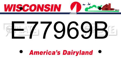 E77969B Wisconsin License Plate