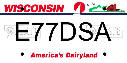 E77DSA Wisconsin License Plate