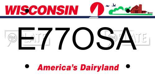 E77OSA Wisconsin License Plate