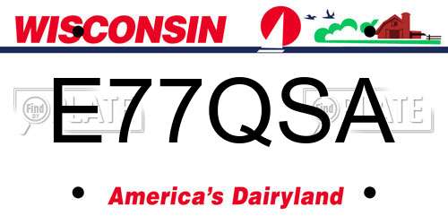 E77QSA Wisconsin License Plate