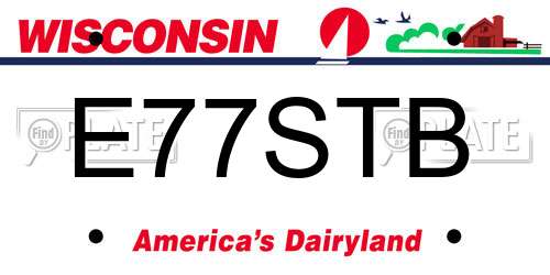 E77STB Wisconsin License Plate