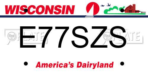 E77SZS Wisconsin License Plate