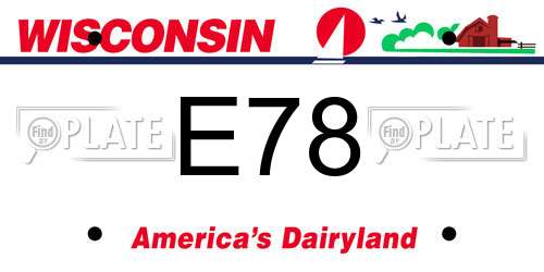 E78 Wisconsin License Plate
