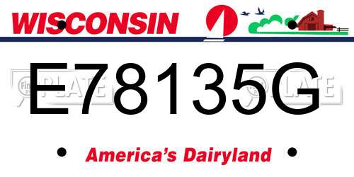 E78135G Wisconsin License Plate