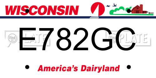 E782GC Wisconsin License Plate